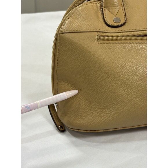 Tignanello Mini Dome Satchel Tan Genuine Leather Top Handle Bag - Picture 16 of 16